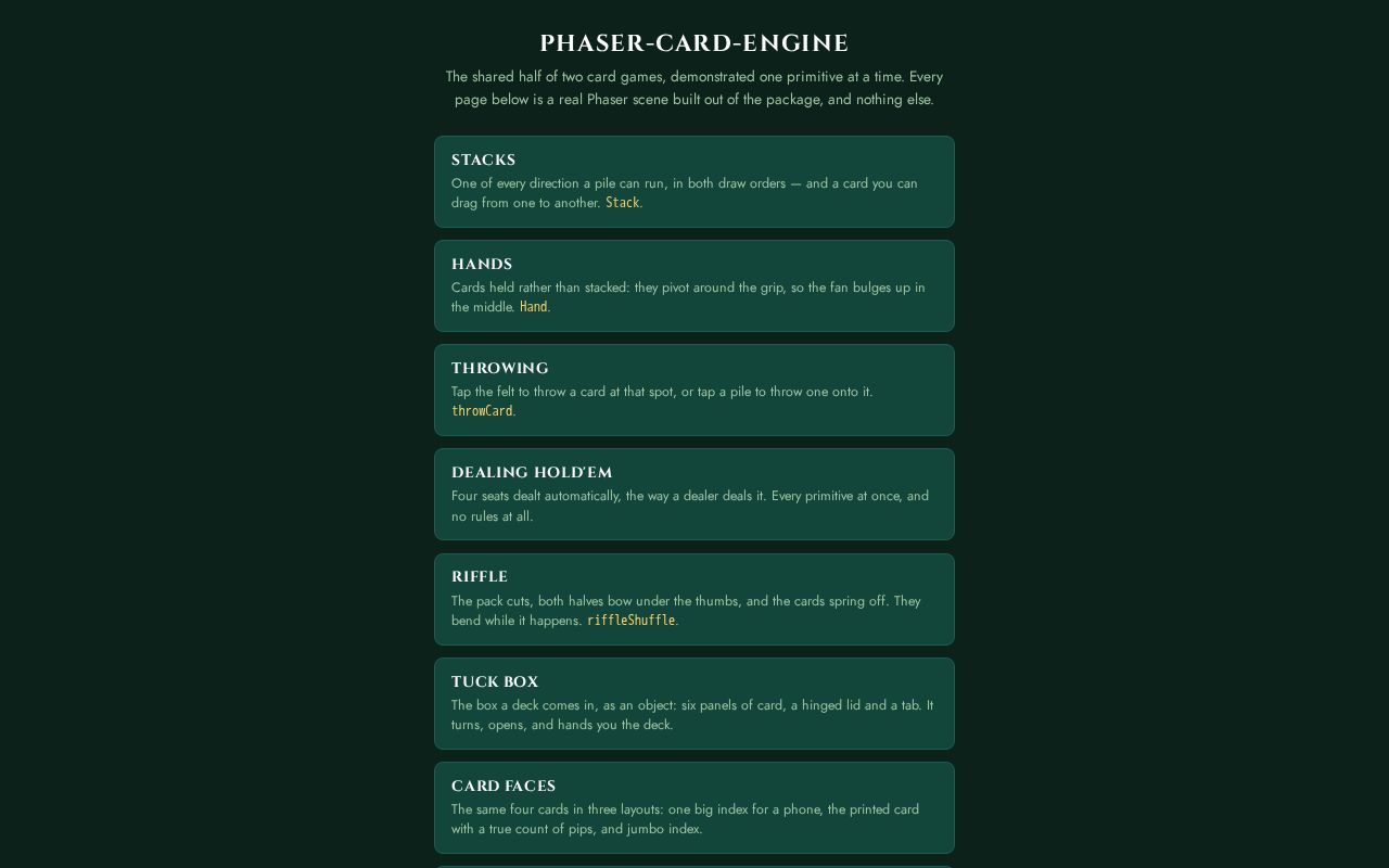 Preview of Phaser Card Engine