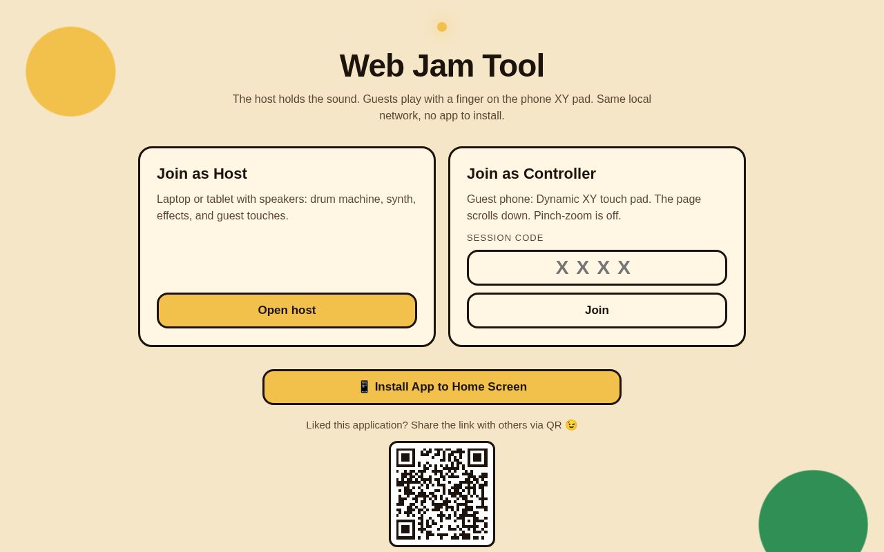 Preview of Web Jam Tool