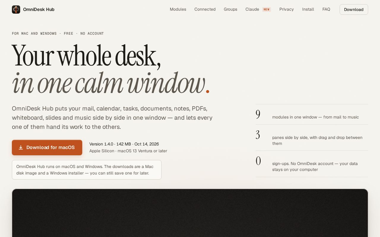Preview of OmniDesk Hub