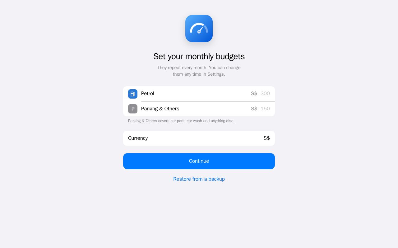 Preview of Car Budget