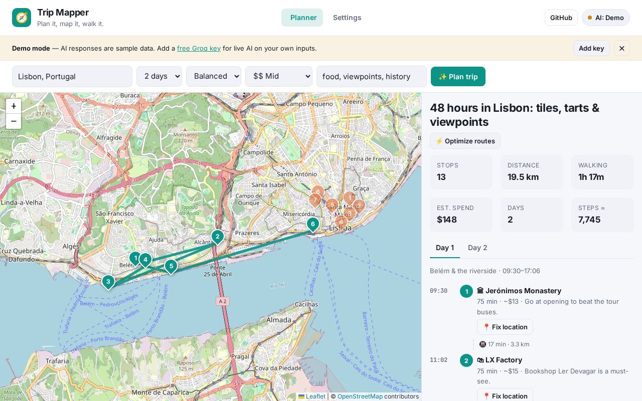 Preview of Trip Planner