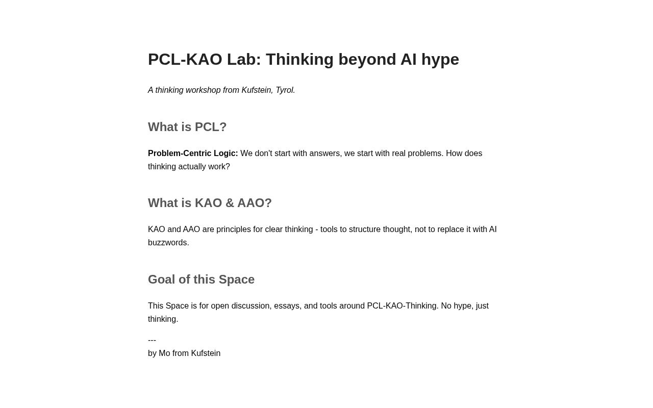 Preview of PCL KAO Thinking