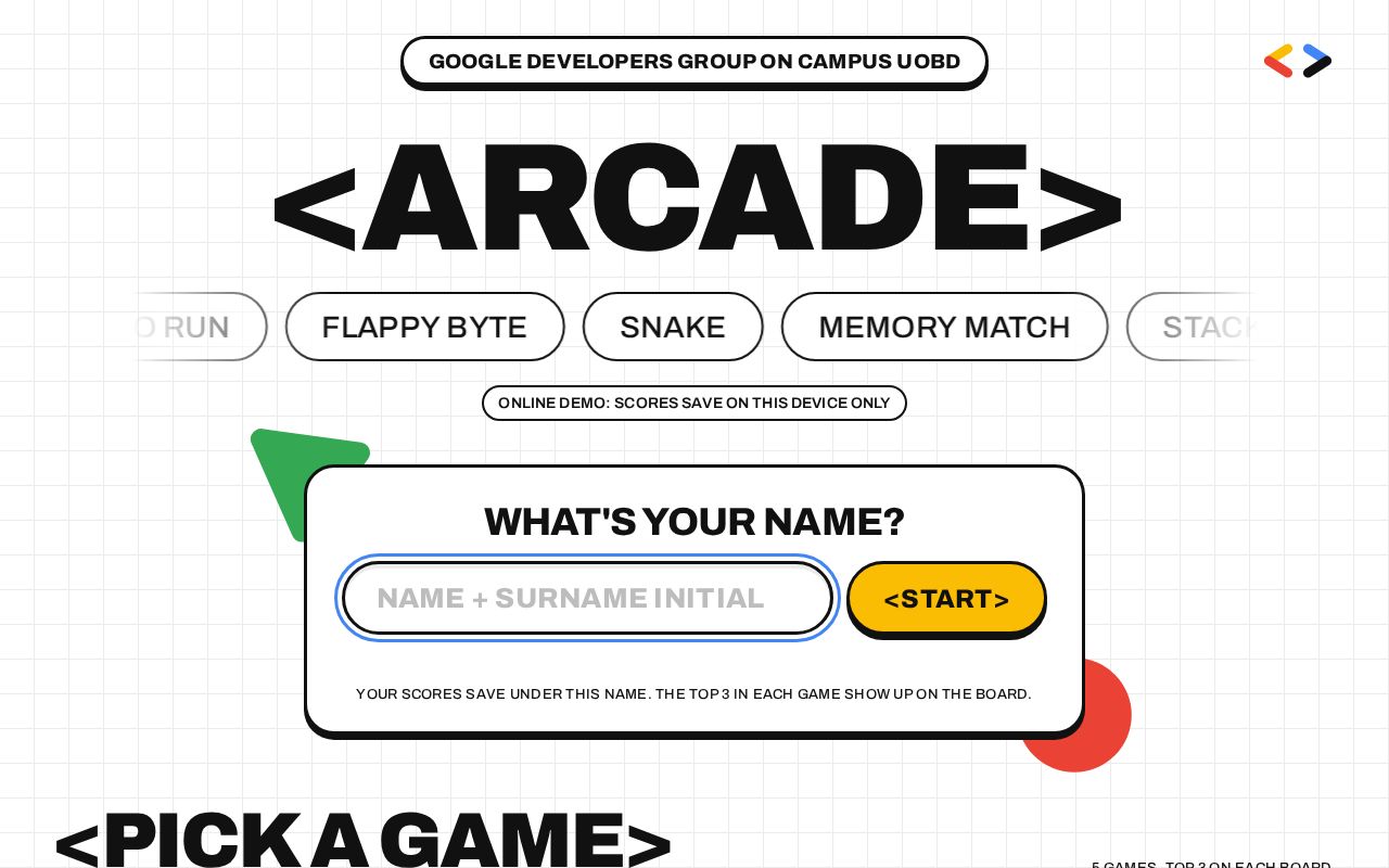 Preview of GDG Arcade