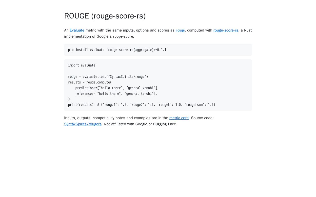 Preview of ROUGE (rouge-score-rs)