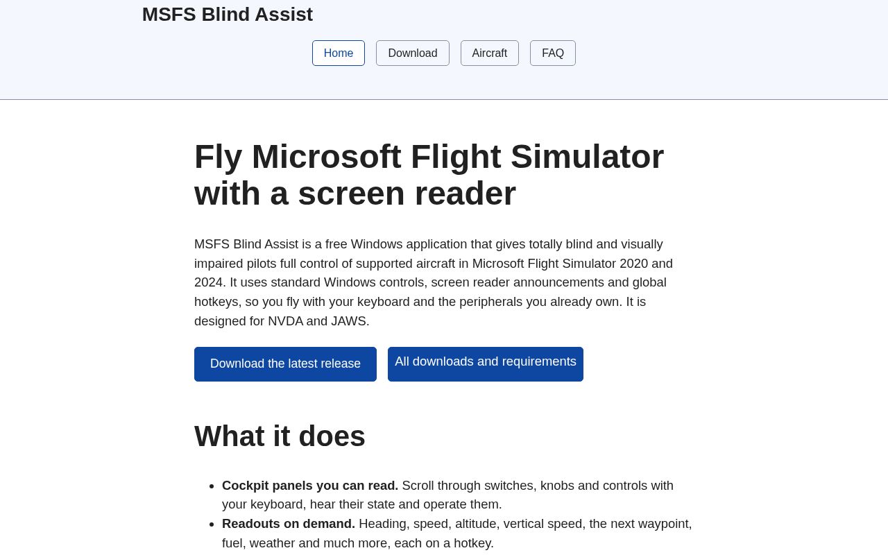 Preview of Msfs Blind Assist Site