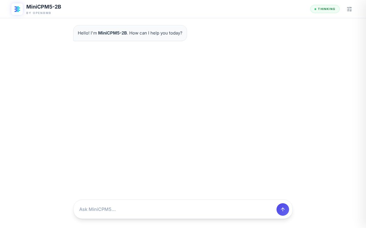 Preview of MiniCPM5 2B Demo