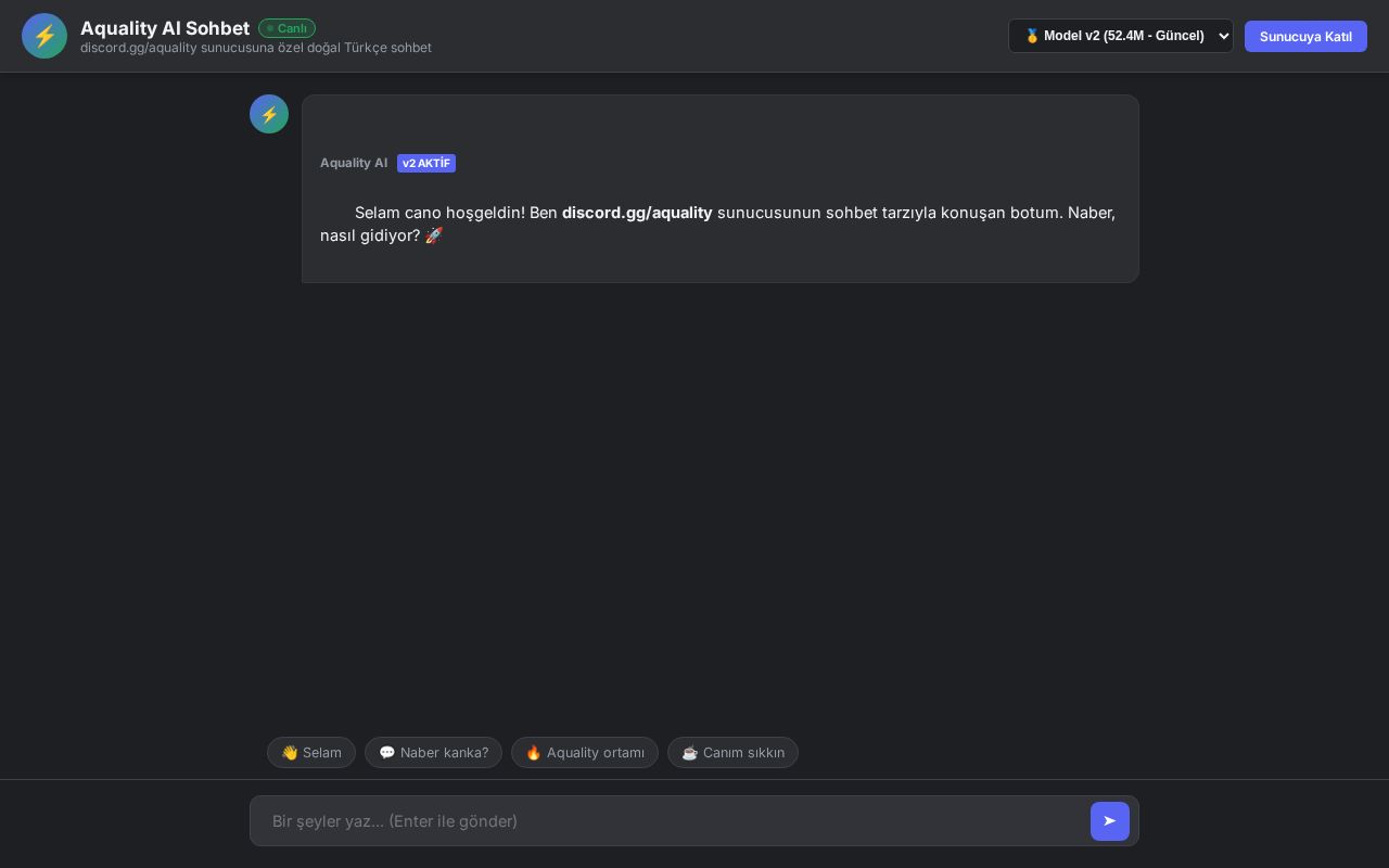 Preview of Aquality Sohbet Ai