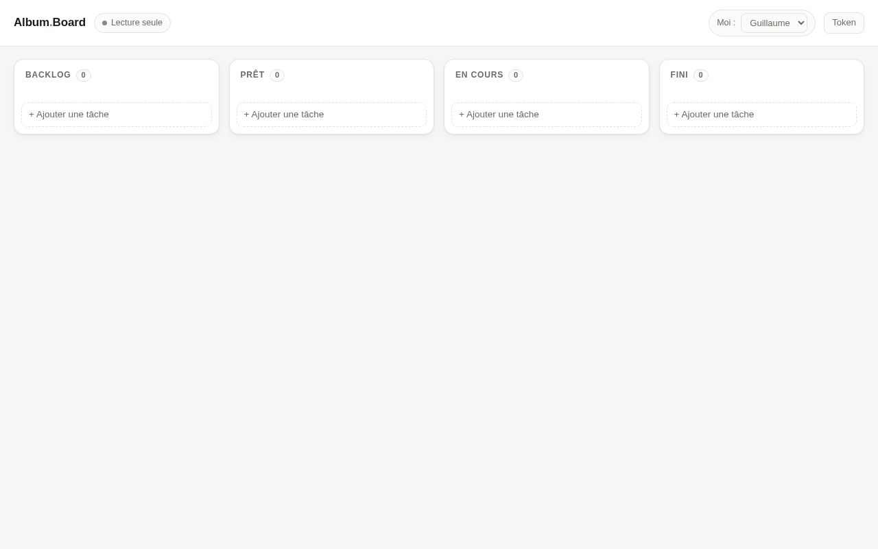 Preview of Kanban à deux pour suivre l'avancement de l'album