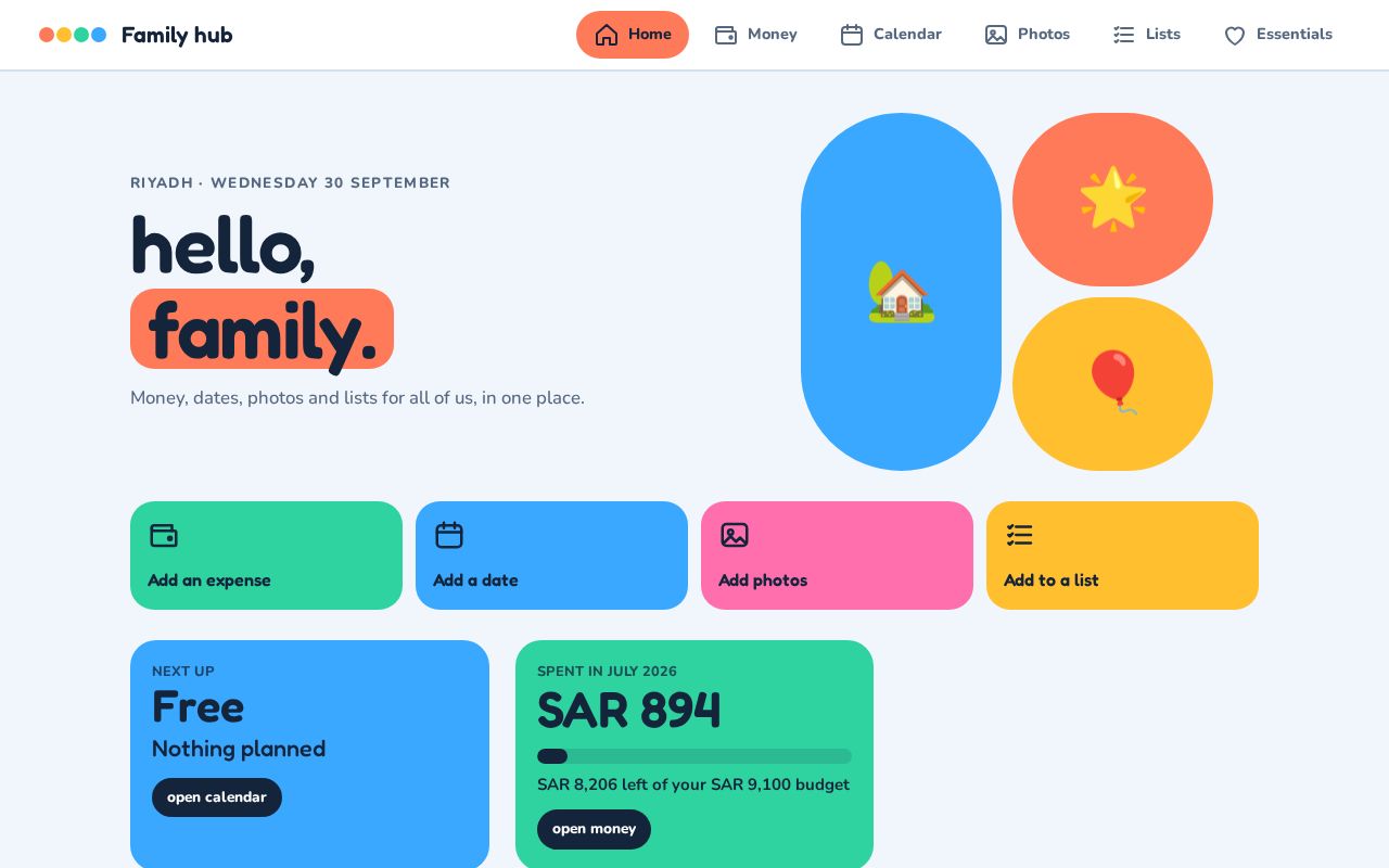 Preview of Family Hub Site