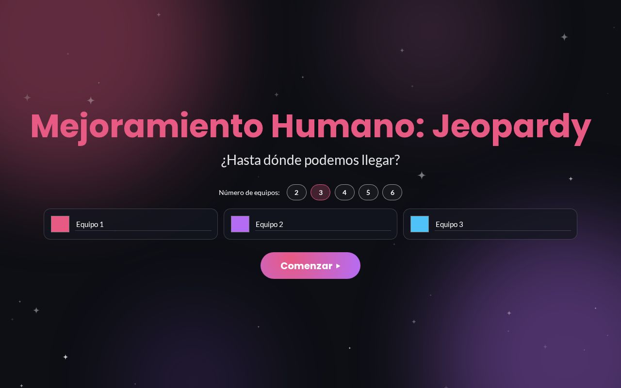 Preview of Jeopardy Mejoramiento Humano