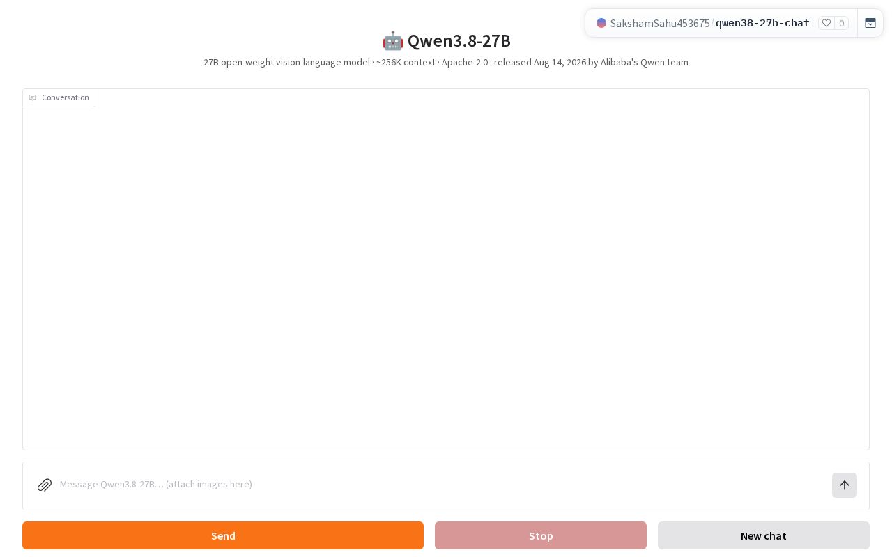 Preview of Qwen3.8-27B Vision-Language Chat