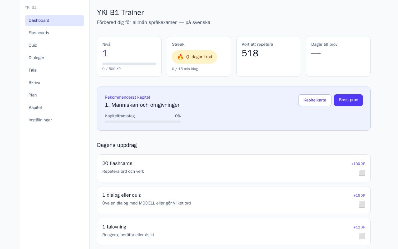 Preview of Personal YKI B1 Finnish exam prep app