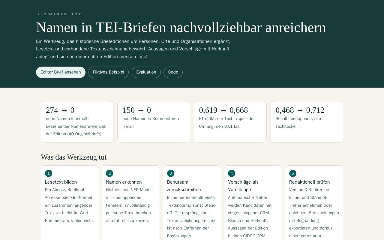 Preview of Namen in TEI-Briefen nachvollziehbar anreichern