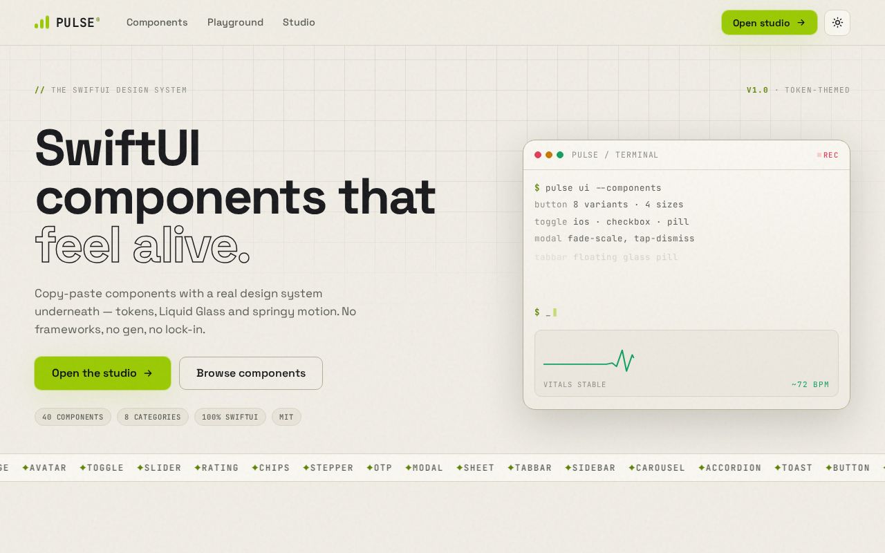 Preview of PulseUI