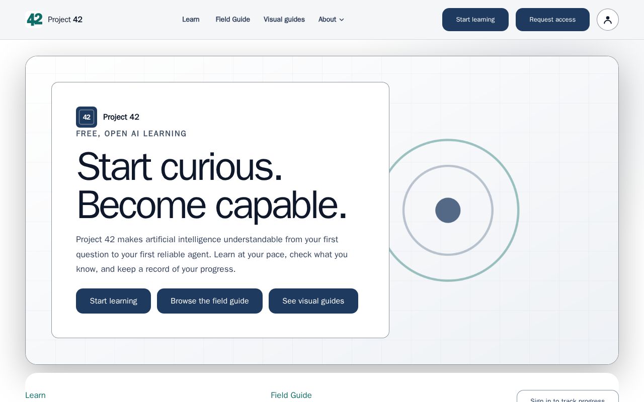 Preview of Canonical open-source curriculum content for Project 42