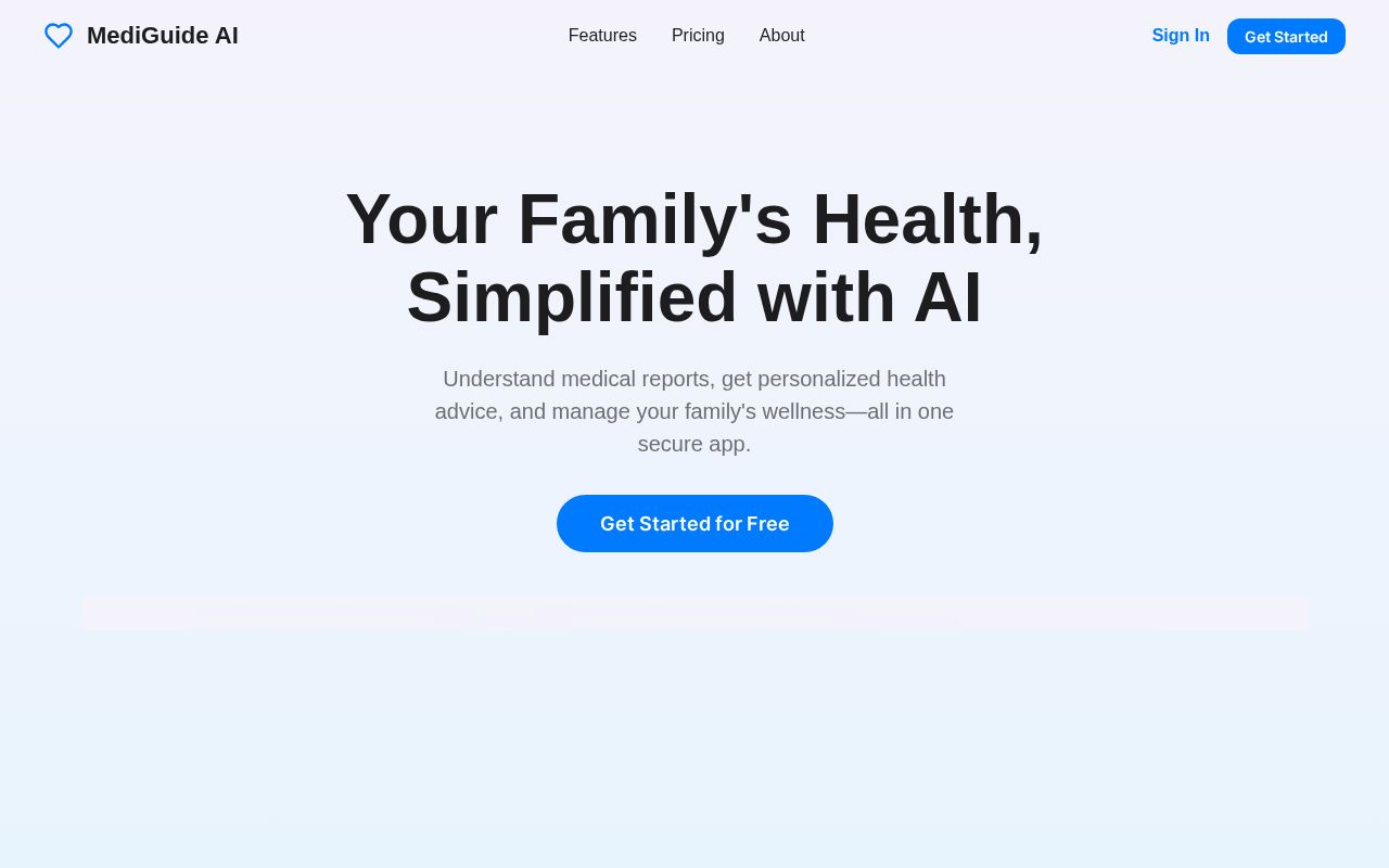 Preview of MediGuide AI - Your Family's Health, Simplified with AI