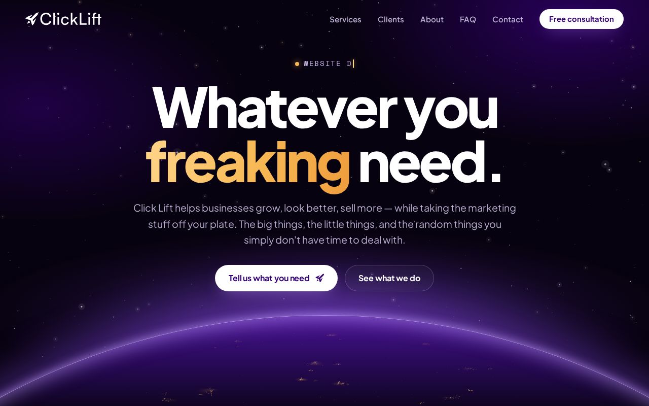 Preview of Clicklift Website