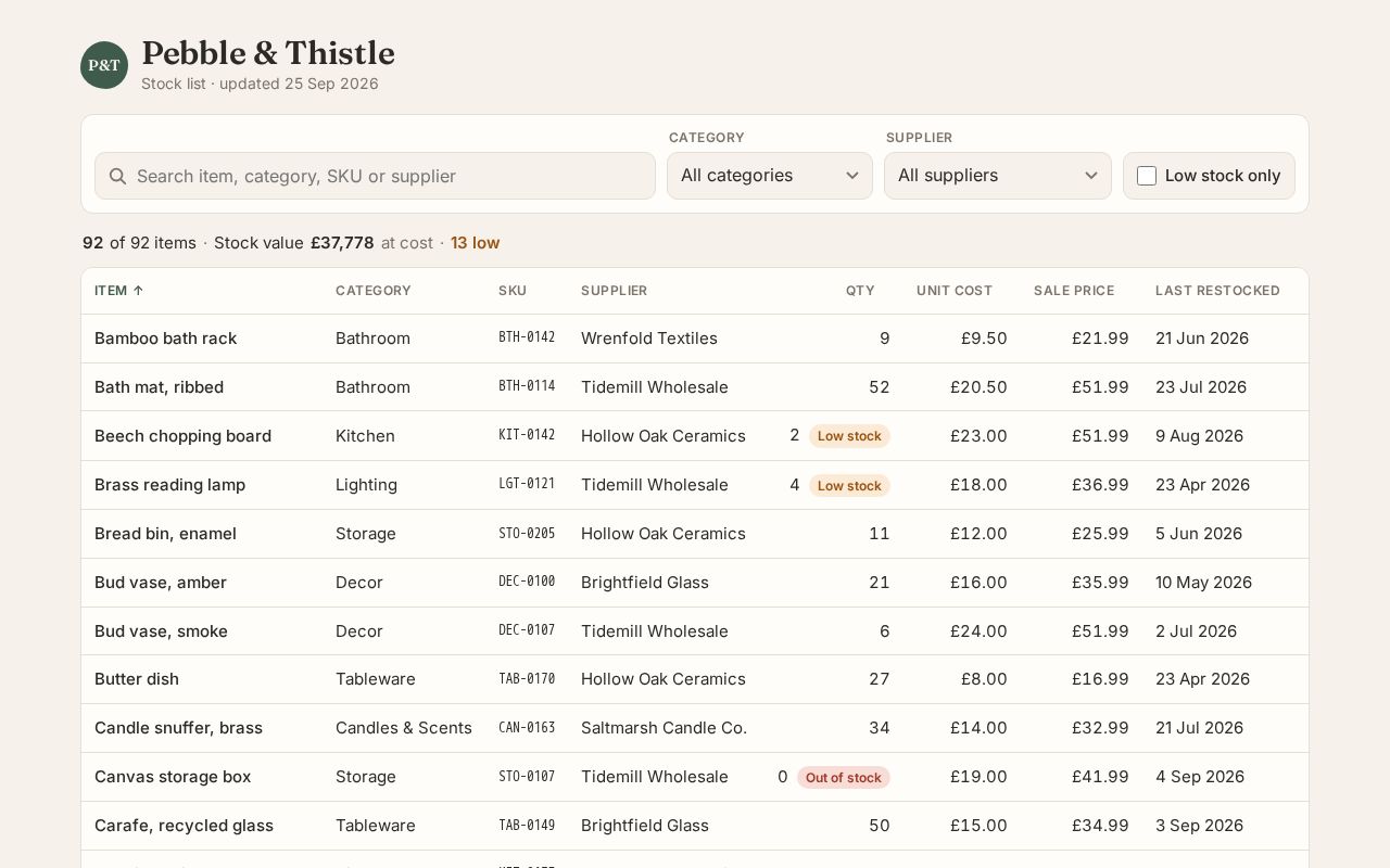 Preview of Pebble Thistle Stock