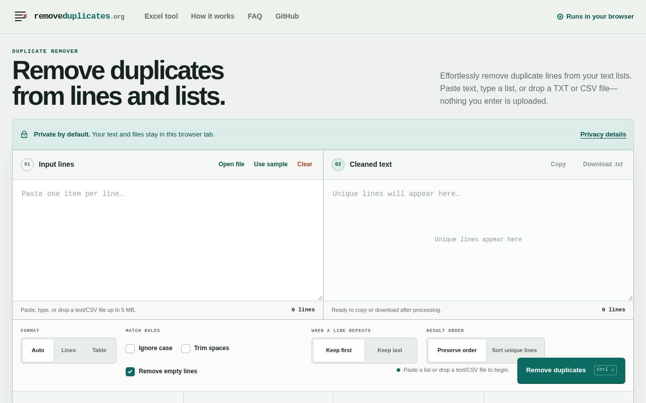 Preview of Remove Duplicates