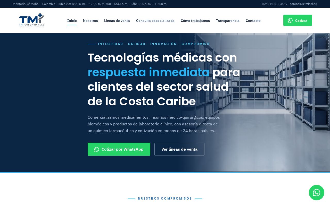 Preview of TMI Colombia Website