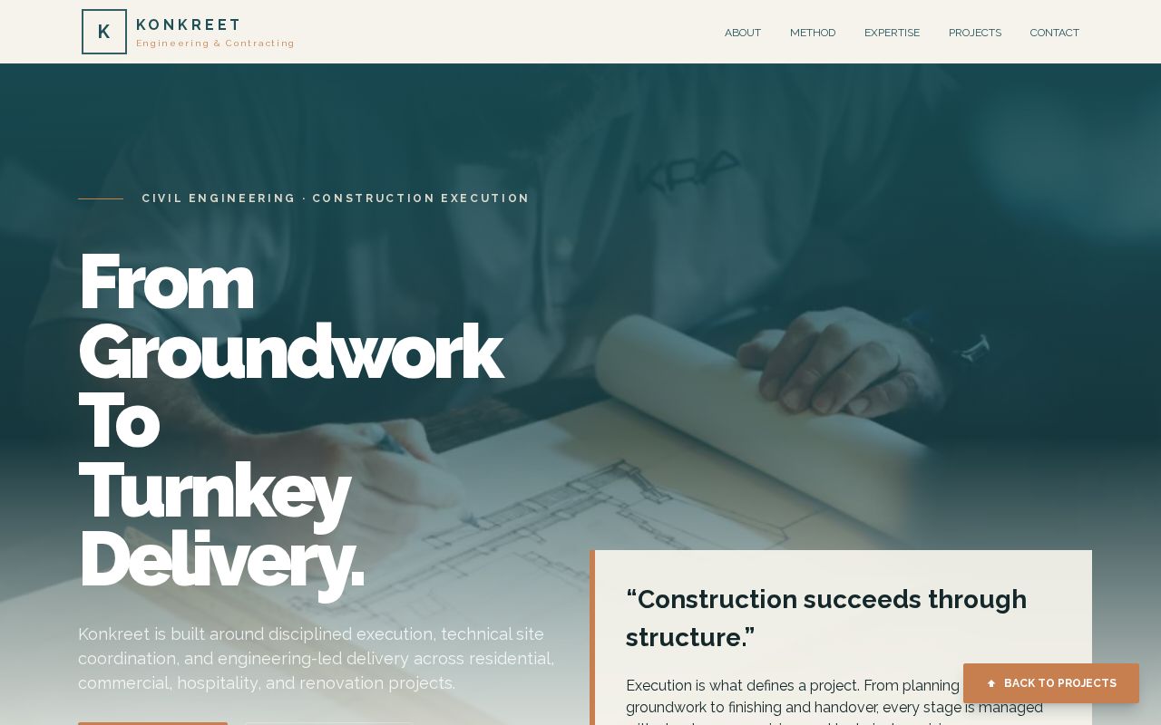 Preview of website for konkreet