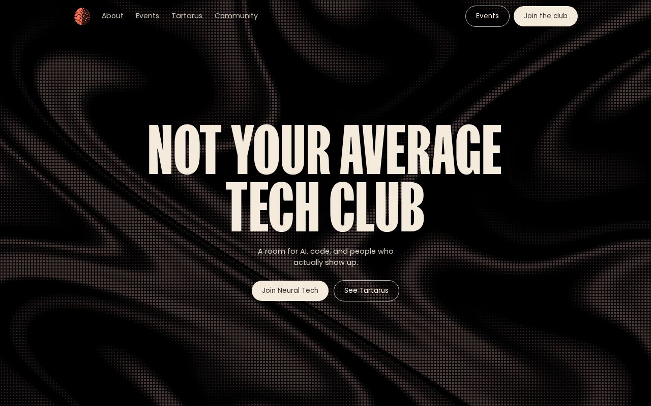 Preview of Neural Tech club landing page — Next.js + Tailwind