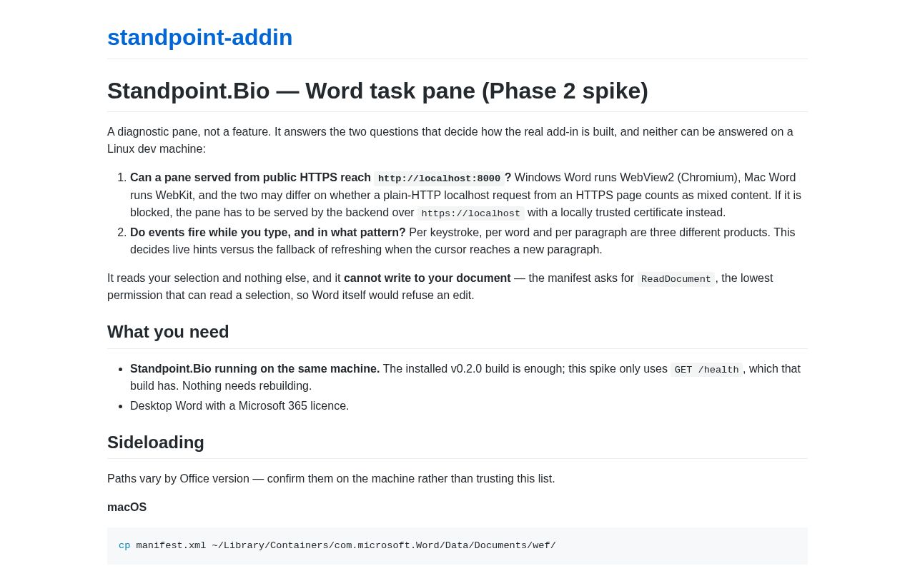 Preview of Standpoint Addin
