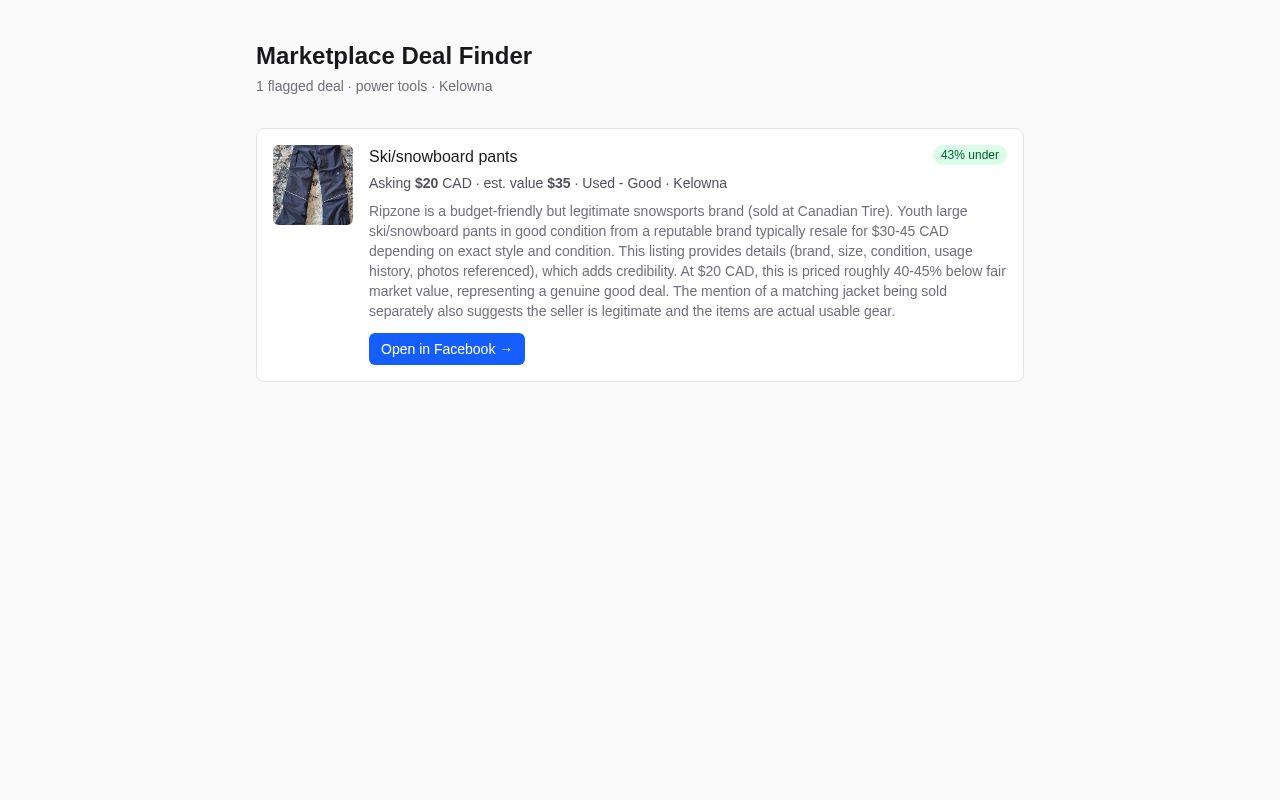 Preview of Marketplace Deal Finder