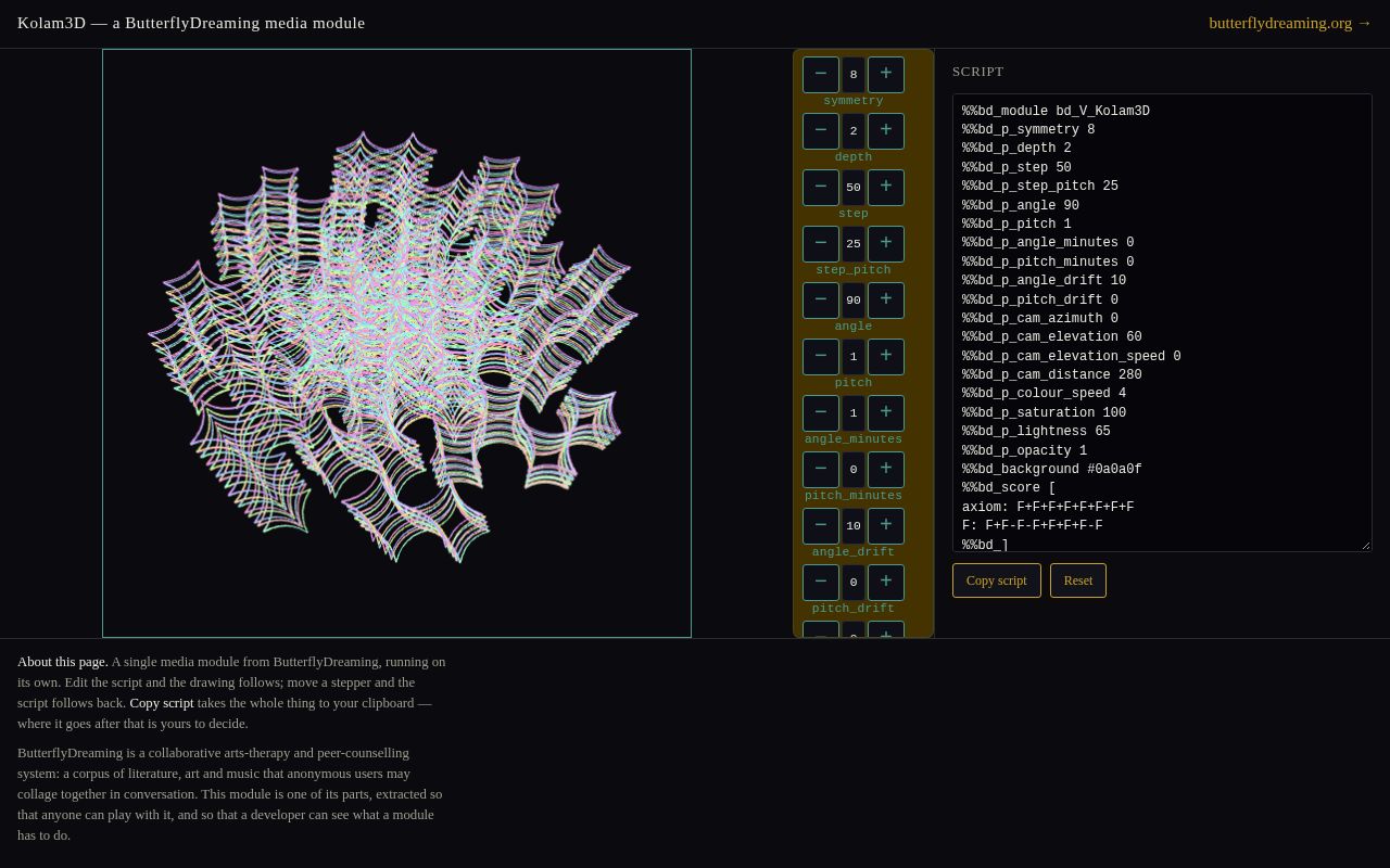 Preview of ButterflyDreaming Standalone Kolam3D