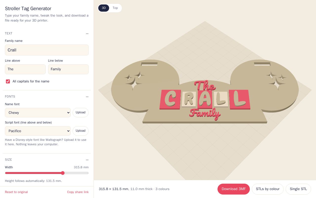 Preview of Disney Tag Generator