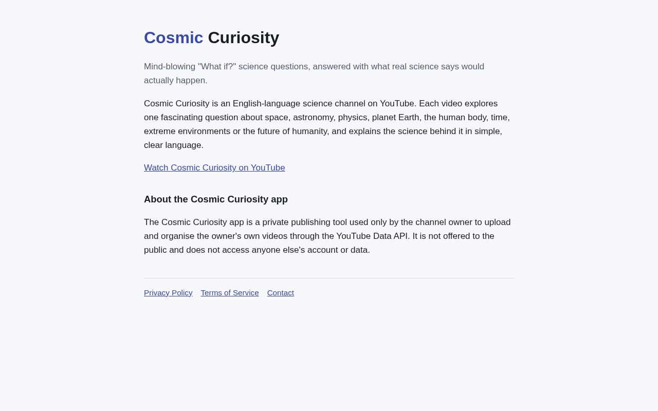 Preview of Cosmic Curiosity