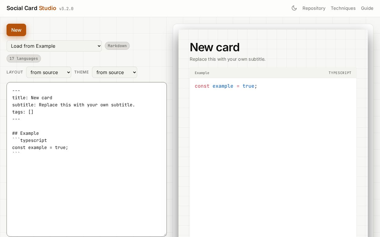 Preview of Social Card Generator