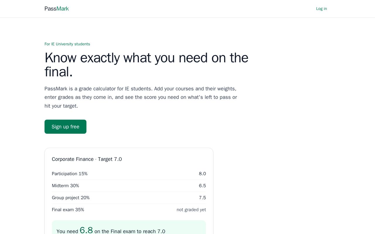 Preview of PassMark: know what you need on the final