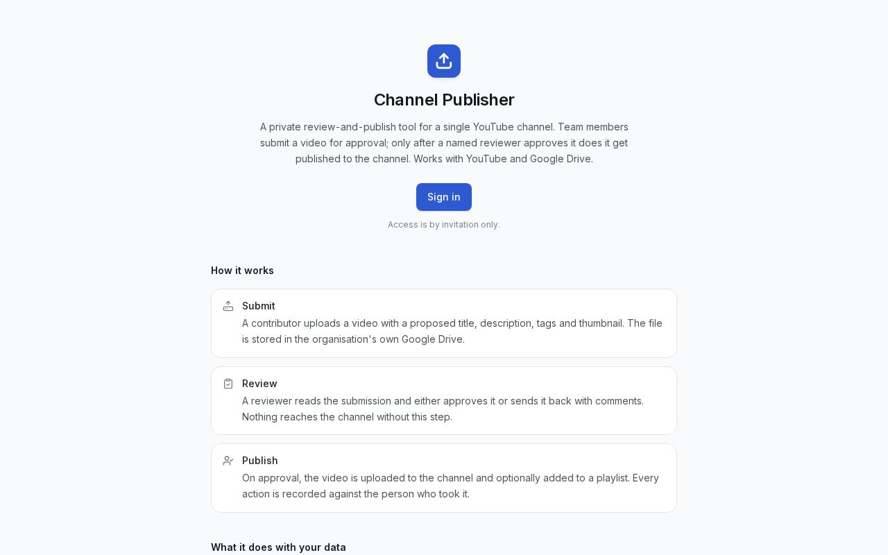 Preview of Youtube Content Publisher