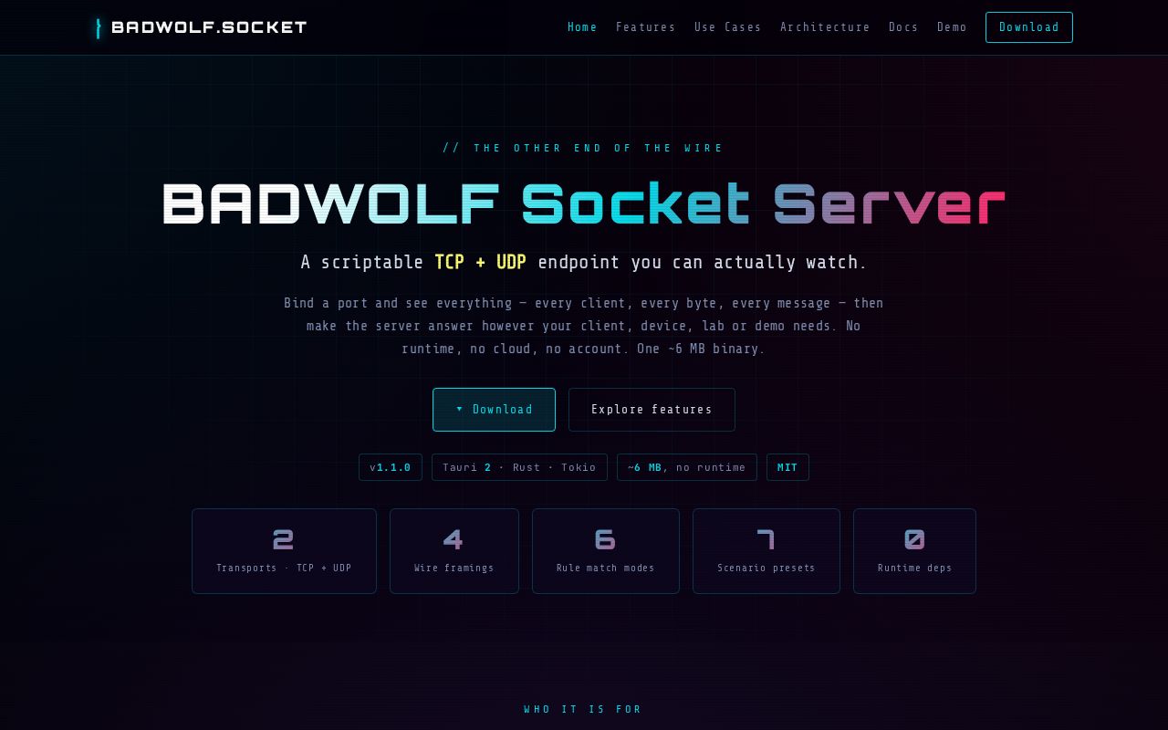 Preview of Badwolf Socket Server Releases