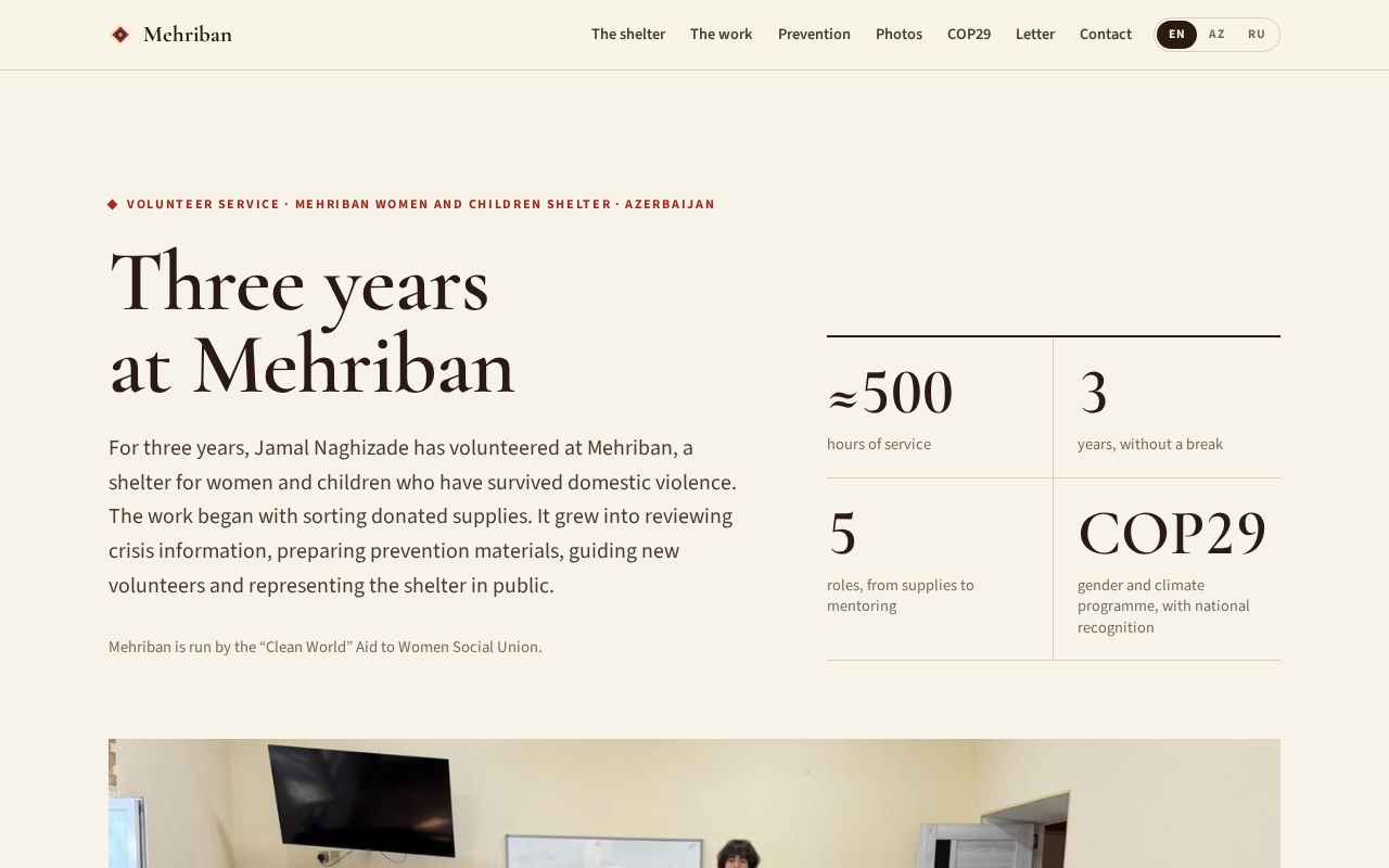Preview of Three Years at Mehriban