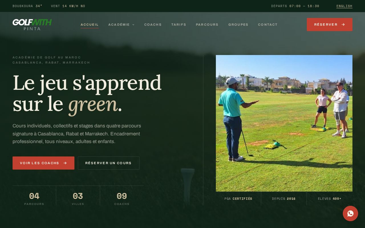Preview of GolfwithPinta website.