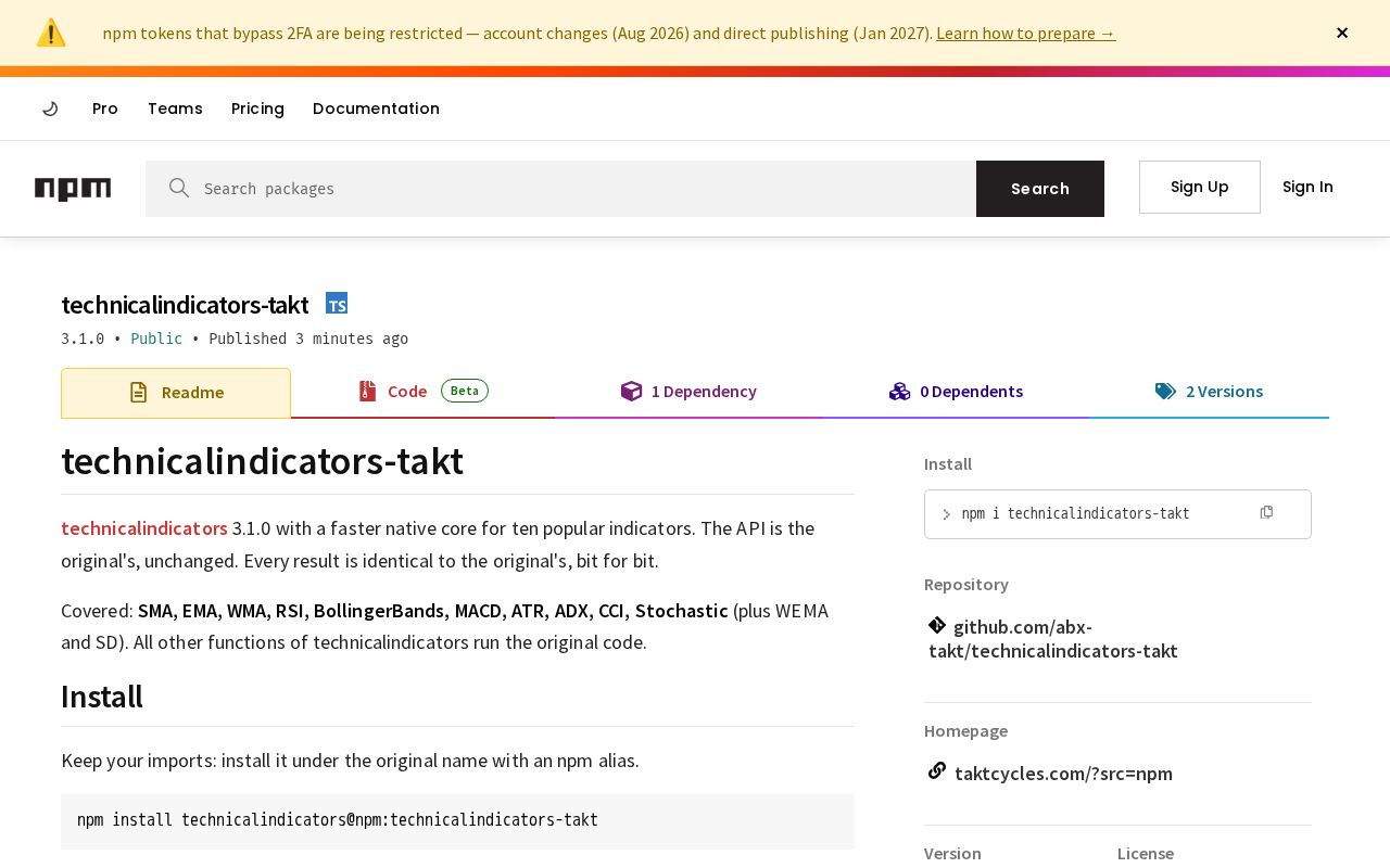 Preview of Technicalindicators Takt