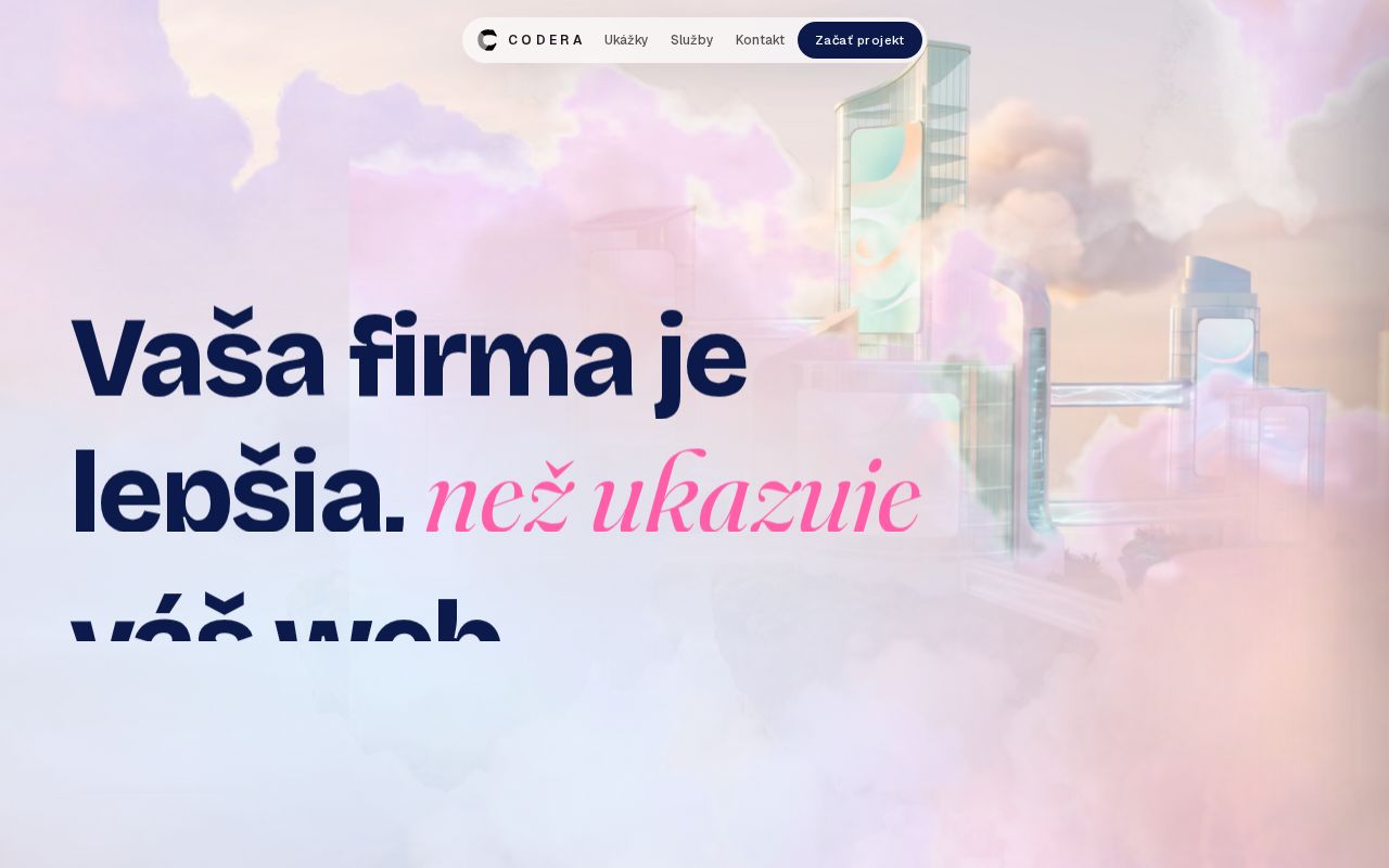 Preview of Codera — creative web studio. The studio's own site, and its proof artefact.