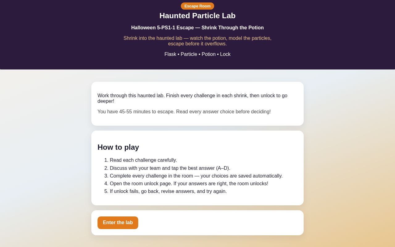 Preview of Haunted Particle Lab