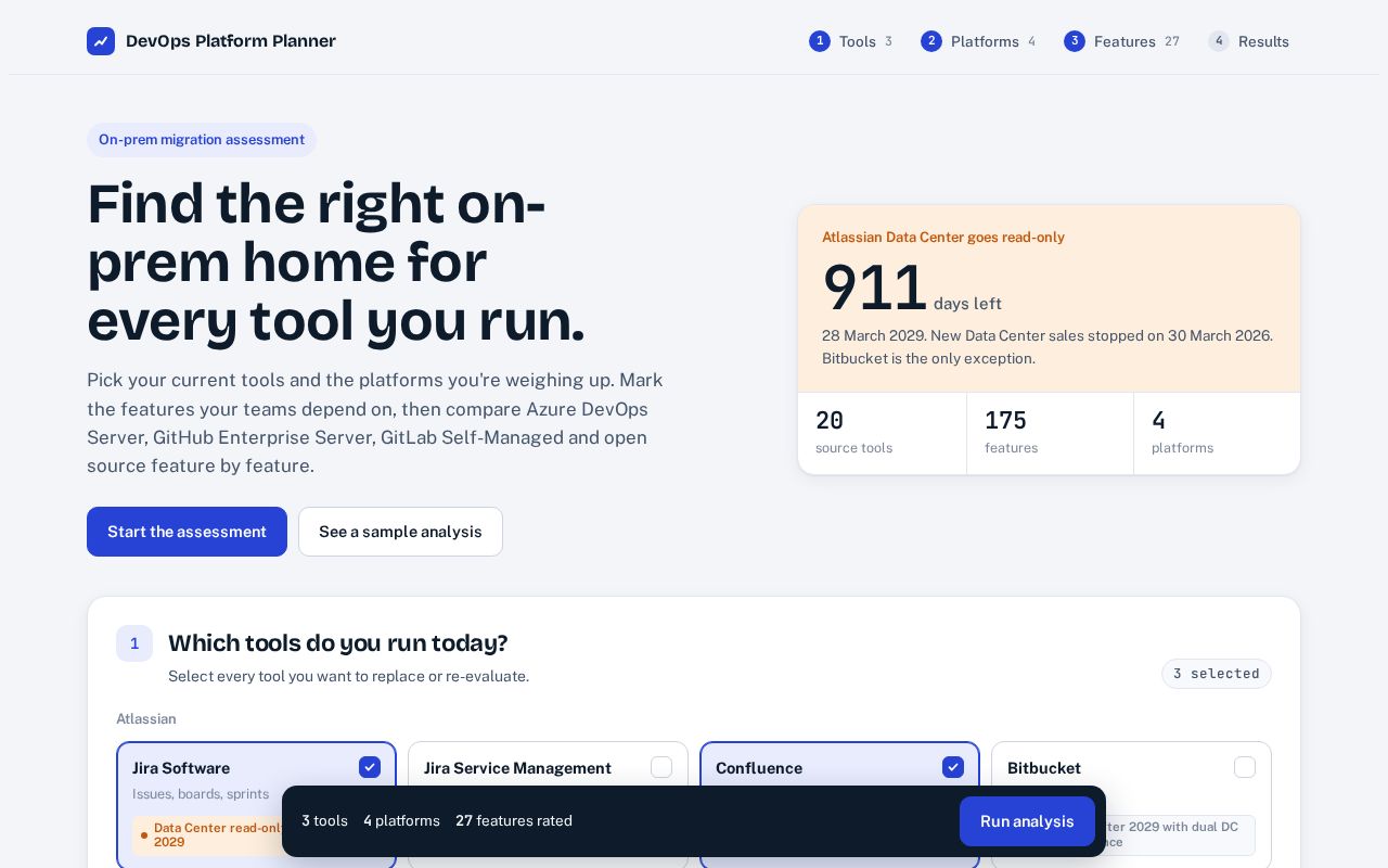 Preview of Devops Platform Planner