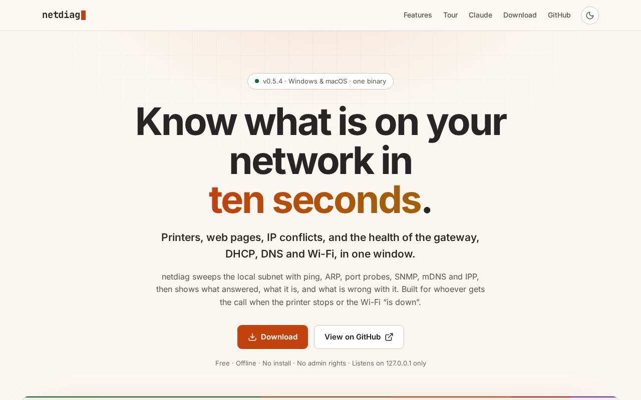 Preview of netdiag
