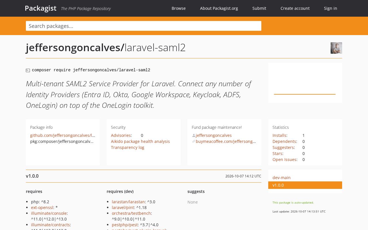 Preview of Laravel Saml2