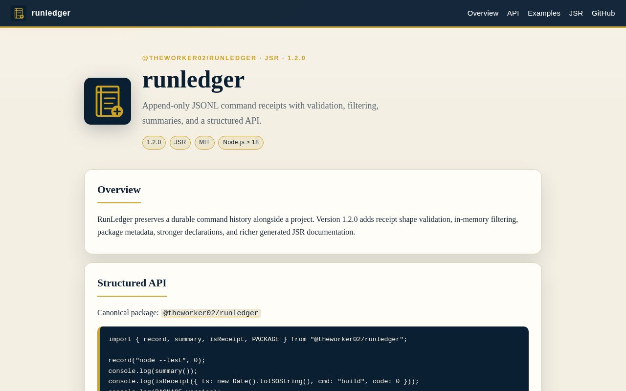 Preview of Runledger