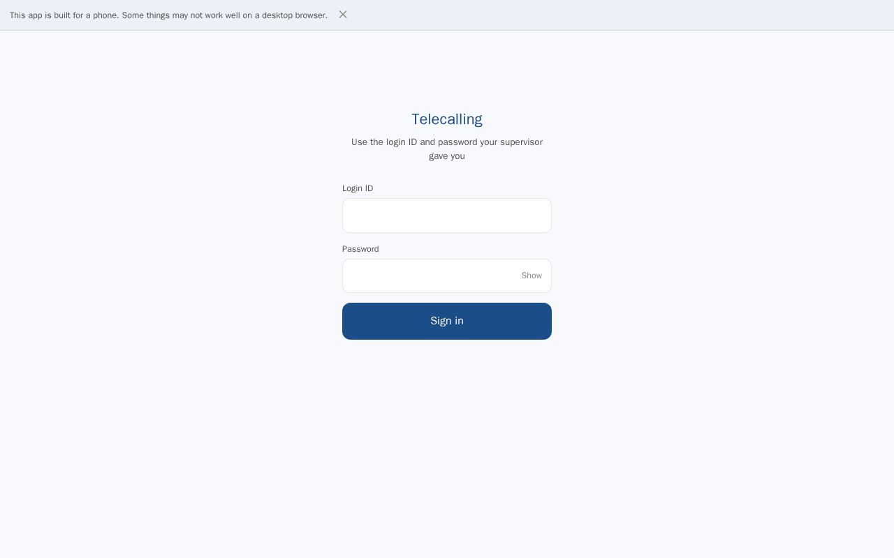 Preview of Telecalling Webapp