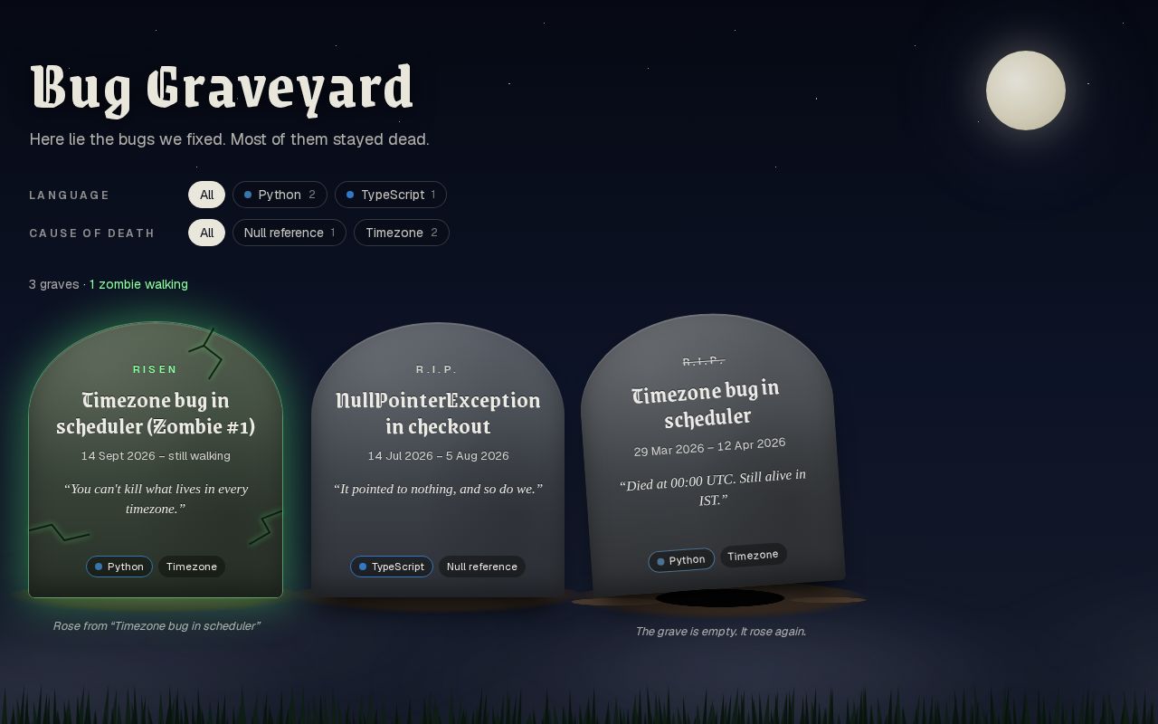 Preview of Bug Graveyard