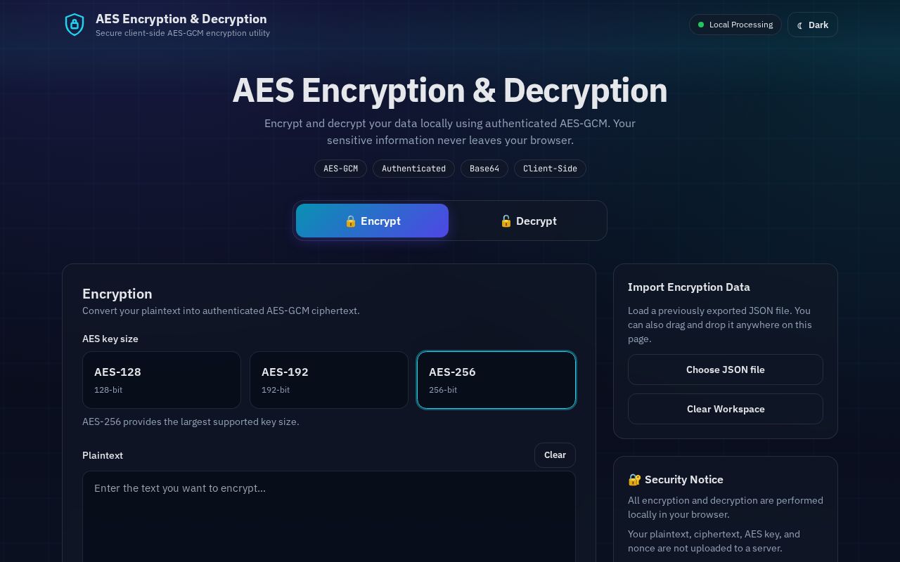 Preview of AES Encryption Decryption