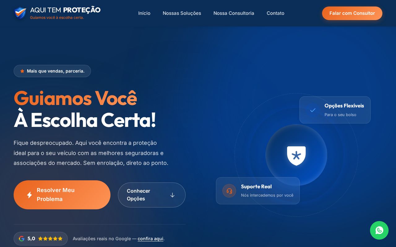Preview of Site Aqui Tem Protecao