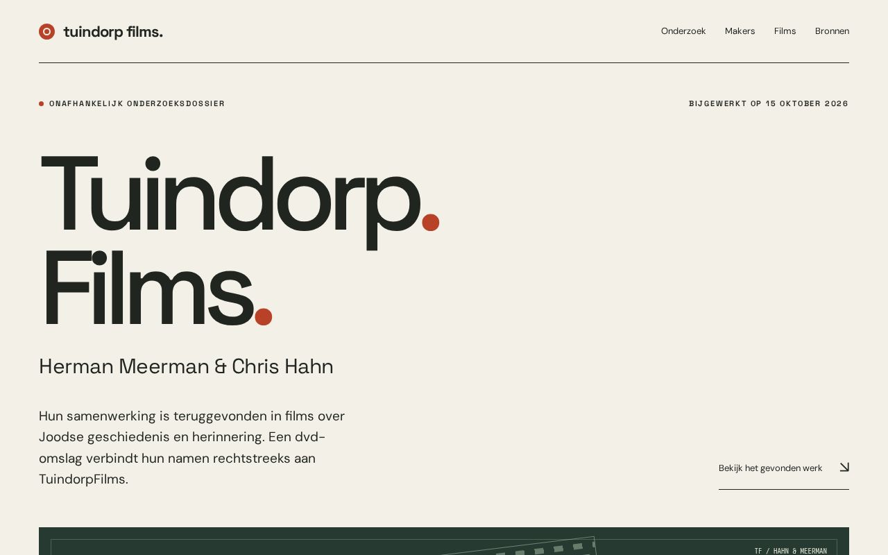 Preview of Tuindorp Films Website