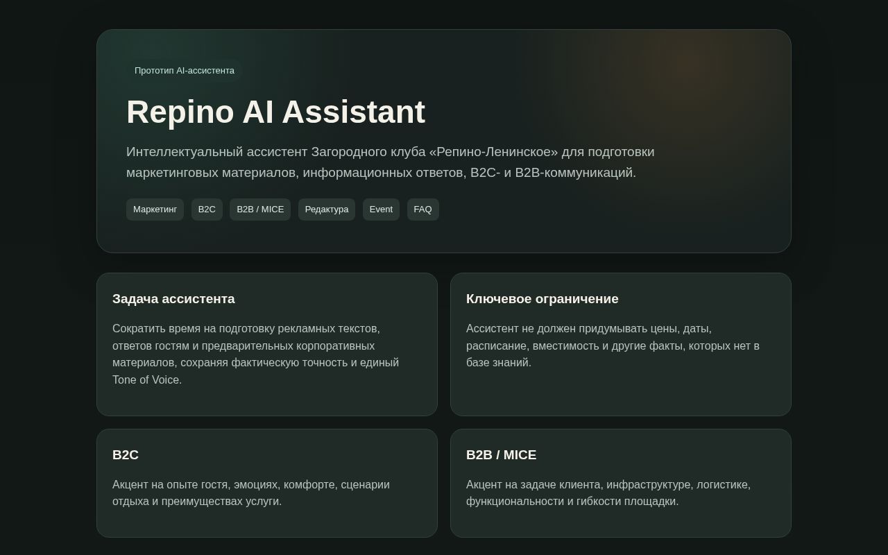 Preview of Repino AI Assistant
